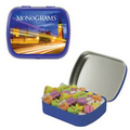 Small Royal Blue Mint Tin Filled with Conversation Hearts